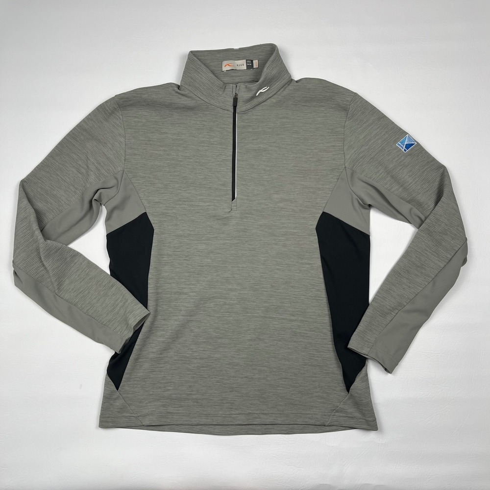 KJUS Roman Midlayer 1/4 Zip Mens M Gray Pullover Golf UPF 50+
